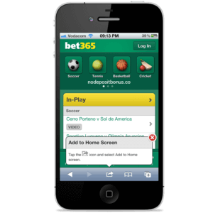 Bet365 In-Play Mobile Betting