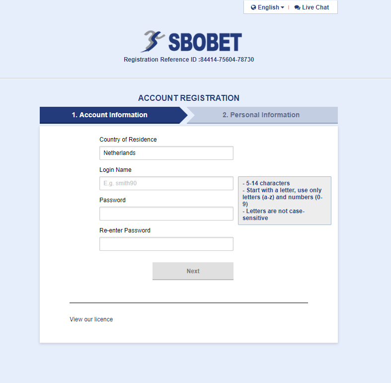 SBOBet Registraion